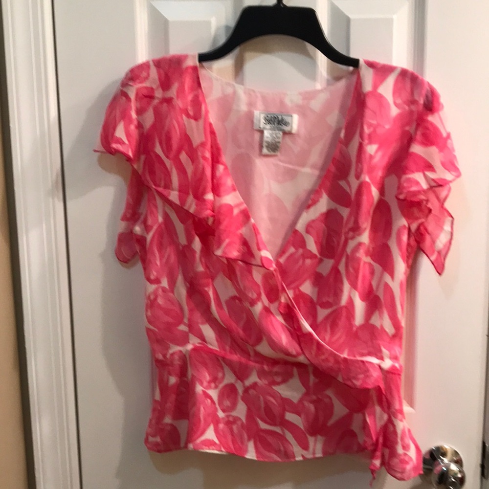 ⚡️FINAL PRICE⚡️ Bob Mackie Vintage Rose Silk Top